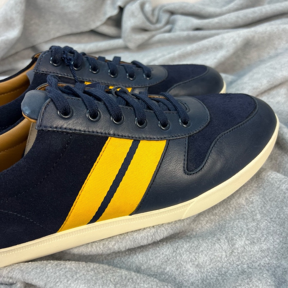 Polo Ralph Lauren Men’s Camilo II Blue Suede Leather Trainers Sneakers Preppy 11 - Picture 14 of 16